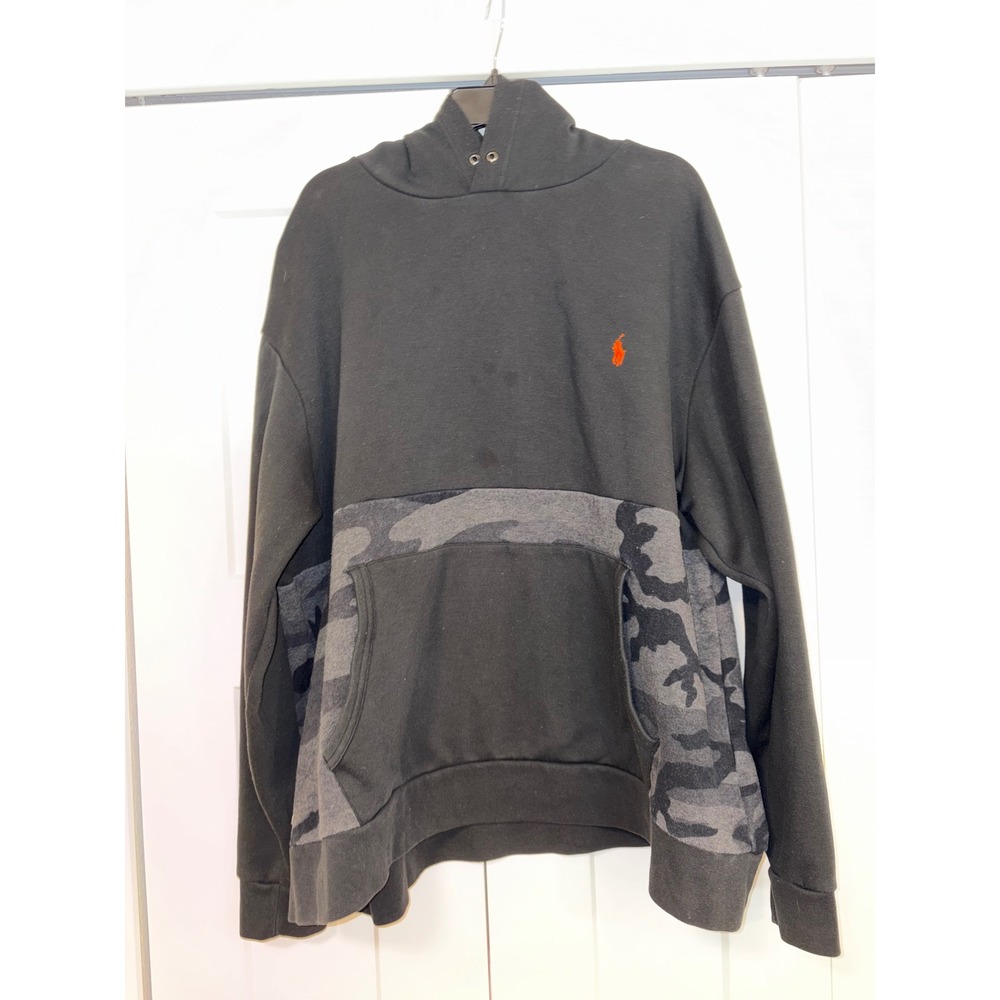 Polo Ralph Lauren Mens 2XB Black Camo RL67 Graphic Fleece‎ Hoodie Sweatshirt